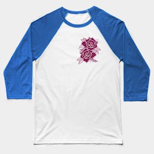 Purple Trad Roses Baseball T-Shirt